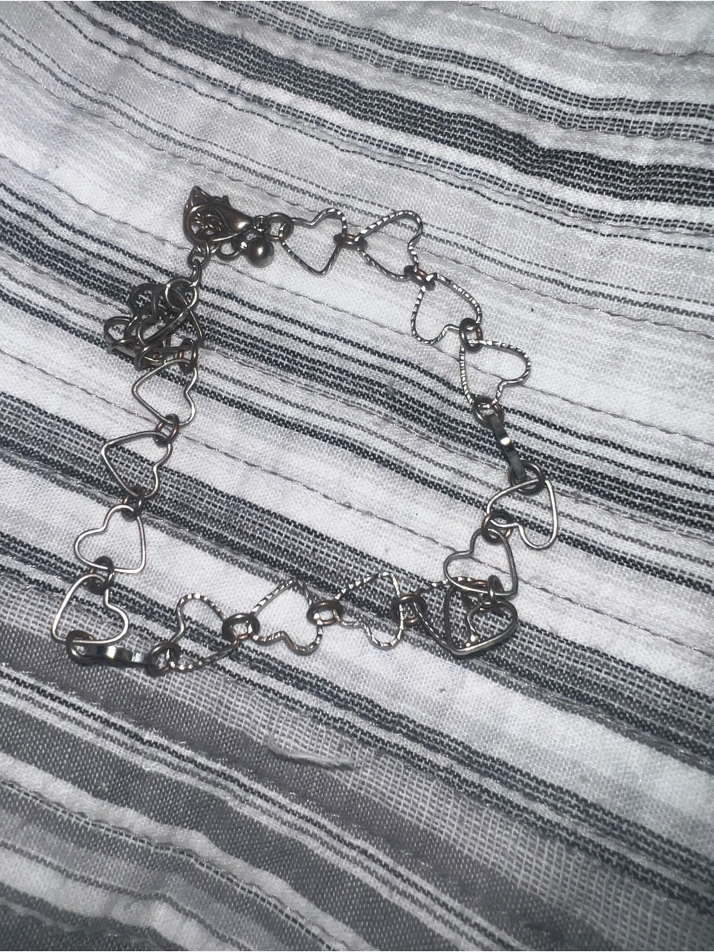 Delicate Silver Heart Link Bracelet for Women